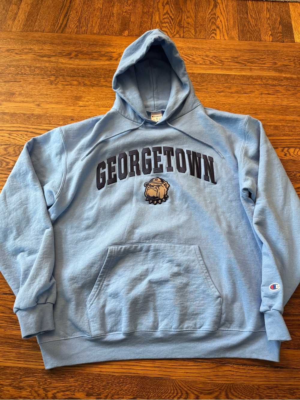 GEORGETOWN UNIVERSITY BULLDOGS Champion Georgetown Light Blue Hooded Sweatshirt